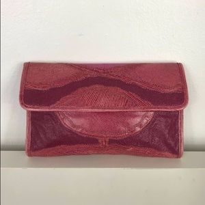 Pink snake skin 80s vintage clutch